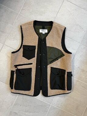 Eastlogue Sherpa Men's Olive and Tan Jacket Vest Small